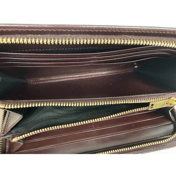 Saint Laurent Amerena Zip Around Wallet Burgundy Leather - Picture 11 of 15